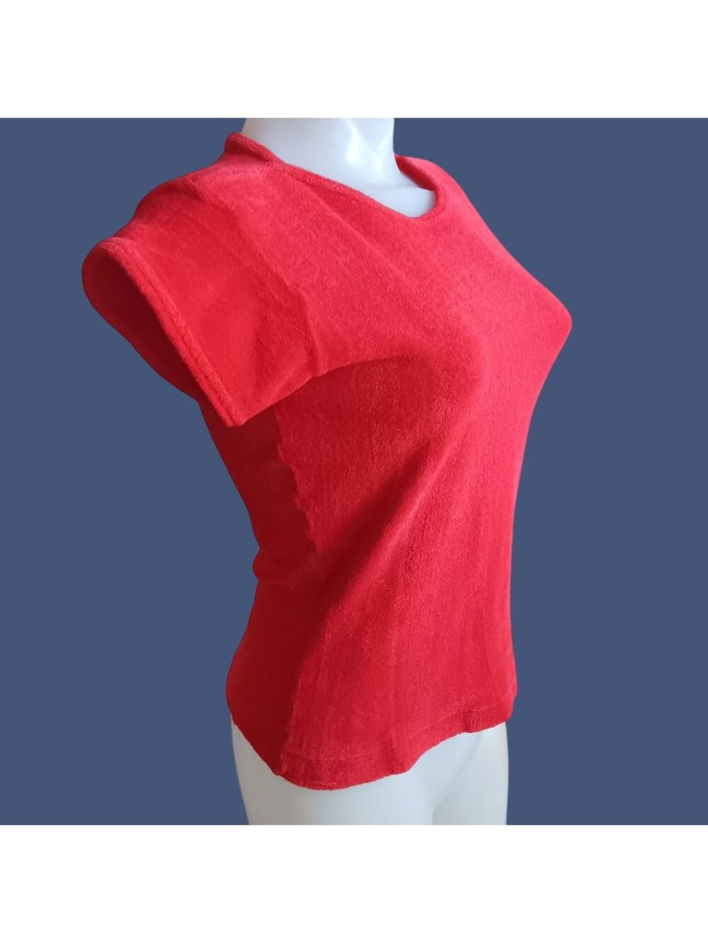 True Vintage Small  T-shirt 1970's Terry Cloth Knit Topicknits Single Stitch